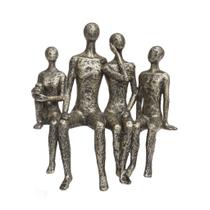 Família Abstrata Dourada Sentada Casal e dois Adolescentes