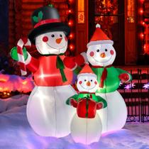Família de bonecos de neve VIVOHOME inflável de Natal 180 cm com luz LED Família de bonecos de neve VIVOHOME inflável de Natal 180 cm com luz LED