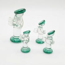 Família de Cristal: Quarteto de Miniaturas Colecionáveis em Vidro Artesanal COR:FAMILIA 11
