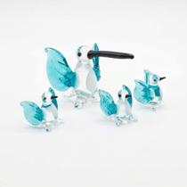 Família de Cristal: Quarteto de Miniaturas Colecionáveis em Vidro Artesanal COR:FAMILIA 4