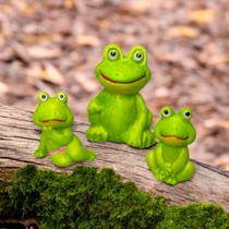 Familia de SAPO na Praia Miniaturas de Porcelana Decoração