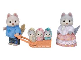 Família Husky Calico Critters - 5 Bonecas Colecionáveis