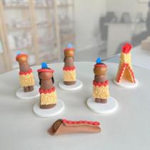 Família Indígena em 3D: 5 Integrantes- Bonecos para Constelação Familiar na água Família Indígena em 3D: 5 Integrantes- Bonecos para Constelação Familiar na água
