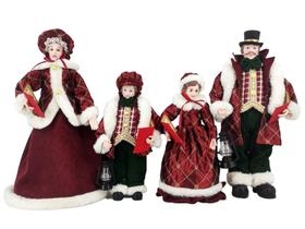 Familia Natalina Pai, Mãe e Filhos Vinho/Dourado Natal 65cm Familia Natalina Pai, Mãe e Filhos Vinho/Dourado Natal 65cm
