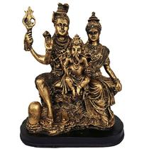 Família Sagrada Hindu Ganesha Pavati Shiva 27cm 14005