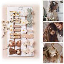 Fancy Clouds, 16 peças de clipes de cabelo de 2" feitos à mão para meninas Fancy Clouds, 16 peças de clipes de cabelo de 2" feitos à mão para meninas