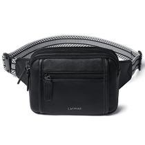Fanny Pack LATMAP 3L Unissex - Com Zíper Triplo e Material Sintético Preto Fanny Pack LATMAP 3L Unissex - Com Zíper Triplo e Material Sintético Preto