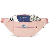 Fanny Pack MAXTOP Mono Pink grande para mulheres com 4 bolsos Fanny Pack MAXTOP Mono Pink grande para mulheres com 4 bolsos