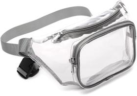 Fanny Pack Veckle Clear para mulheres e homens, aprovado em estádio, cinza Fanny Pack Veckle Clear para mulheres e homens, aprovado em estádio, cinza