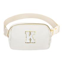 Fanny Pack VOROLO Initial Letter K White para meninas de 4 a 14 anos Fanny Pack VOROLO Initial Letter K White para meninas de 4 a 14 anos