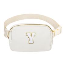Fanny Pack VOROLO Initial Letter White para meninas de 4 a 14 anos Fanny Pack VOROLO Initial Letter White para meninas de 4 a 14 anos