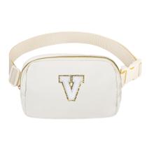Fanny Pack VOROLO Initial Letter White para meninas de 4 a 14 anos Fanny Pack VOROLO Initial Letter White para meninas de 4 a 14 anos