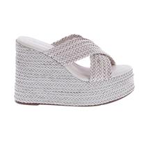 Fanny - Tamanco Plataforma Tramado Off White