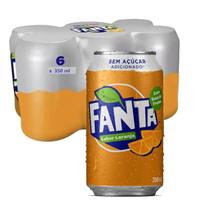 Fanta Laranja Sem Açúcar 350ml (6 latas)