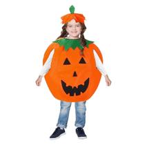 Fantasia Abóbora Infantil Divertida Halloween com Chapéu