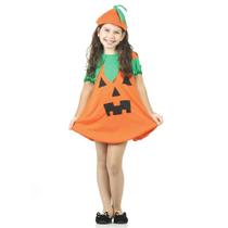Fantasia Abóbora Infantil Vestido de Halloween de Abóbora com Chapéu Sulamericana 923330