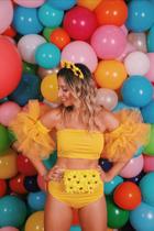 Fantasia Abre Alas Amarelo Feminino Adulto - Fantastique Fantasia Abre Alas Amarelo Feminino Adulto - Fantastique