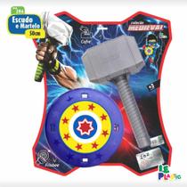 Fantasia Acessorio Escudo e Martelo Herois 60CM Fantasia Acessorio Escudo e Martelo Herois 60CM