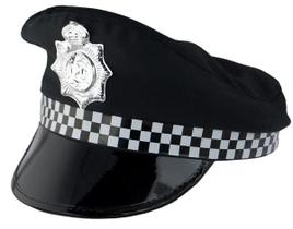 Fantasia Acessório Quepe Chapéu Policial Preto Festas Fantasia Acessório Quepe Chapéu Policial Preto Festas