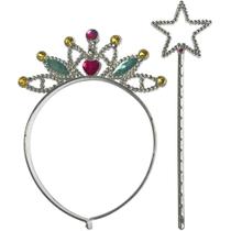 Fantasia Acessório Tiara Coroa e Varinha Estrela - Make+