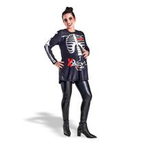 Fantasia Ad Vestido Esqueleto Gestante Tam GG Halloween