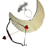 Fantasia adereço de cupido Kit Tiara e Asa de Anjo branco adulto flecha - Usina de Arte