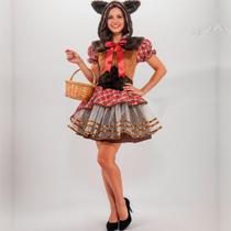 Fantasia Adulta Feminina Animais Lobo Mau Lobisomen de Luxo com Pelos Halloween Carnaval Cosplay e Festa Fantasia Adulta Feminina Animais Lobo Mau Lobisomen de Luxo com Pelos Halloween Carnaval Cosplay e Festa