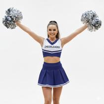 Fantasia Adulta Lider de Torcida Universitária Azul Fantasia Adulta Lider de Torcida Universitária Azul