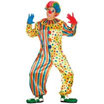 Fantasia Adulta Masculina Carnaval e Halloween Roupa de Palhaço de Circo Longa Colorida Profissional