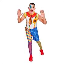 Fantasia Adulta Masculina Roupa Palhaço de Circo pra Festa Carnaval e Halloween Fantasia Adulta Masculina Roupa Palhaço de Circo pra Festa Carnaval e Halloween
