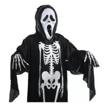 Fantasia Adulto Caveira Esqueleto Osso Halloween Festas
