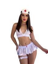 Fantasia Adulto Feminina Enfermeira completa com saia