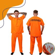 Fantasia Adulto Presidiário Unissex Festa Halloween Cosplay
