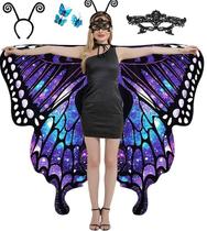 Fantasia Aimeiar Butterfly para mulheres de Halloween com asas e acessórios.