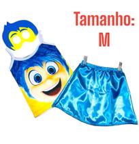Fantasia Alegria Infantil Menina Roupa Divertidamente com Mascara Carnaval Festa