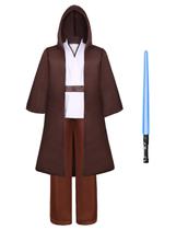 Fantasia ALIZIWAY Jedi Obi Wan Kenobi para crianças com sabre de luz