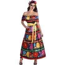 Fantasia Amscan Sugar Skull Beauty Halloween para adultos grandes