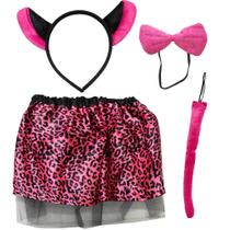 Fantasia Animais de Carnaval Feminina Kit com Saia Tiara Rabinho e Gravata Zebra Branca Fantasia Animais de Carnaval Feminina Kit com Saia Tiara Rabinho e Gravata Zebra Branca