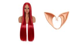 Fantasia anime nilou peruca super longa e orelha cosplay Fantasia anime nilou peruca super longa e orelha cosplay