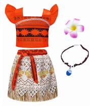 Fantasia AOVCLKID Moana Princess Dress Up Girls 4T com acesso.