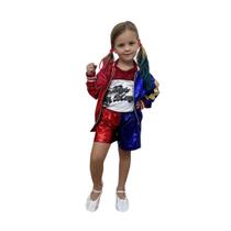 Fantasia Arlequina Esquadrão Suicida Infantil Luxo