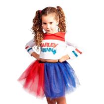Fantasia Arlequina Feminina Infantil Com Blusa E Saia Fantasia Arlequina Feminina Infantil Com Blusa E Saia