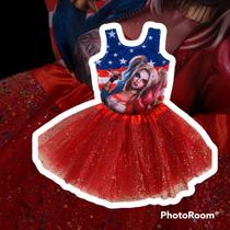 Fantasia Arlequina Linda infantil do 2 ao 10 Body e Saia de tule Fantasia Arlequina Linda infantil do 2 ao 10 Body e Saia de tule