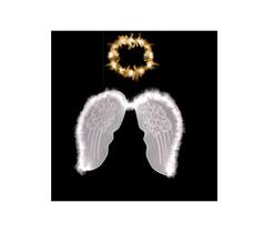 Fantasia Asa De Anjo E Aureola Branca Infantil