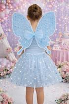 Fantasia Asas Borboleta Fada Saia Tule Fofa Rosa Meninas