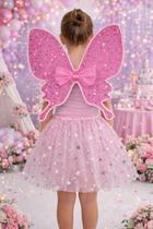 Fantasia Asas Borboleta Fada Saia Tule Fofa Rosa Meninas Fantasia Asas Borboleta Fada Saia Tule Fofa Rosa Meninas