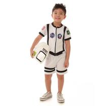 Fantasia astronauta shorts e camiseta com capacete muvilê