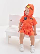 Fantasia Aviador Bebê Menino Laranja Divertto