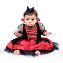 Fantasia Baby Bebê Mêsversário Vampira Halloween Vampirinha Fantasia Baby Bebê Mêsversário Vampira Halloween Vampirinha
