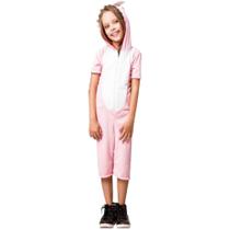 Fantasia Baby Shark Infantil Tubarão Rosa de Carnaval